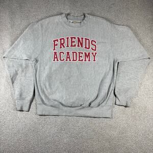 Vintage Pro-Weave Friends Academy Reverse Weave Grey Crewneck Sweatshirt Sz S
